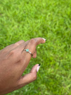 "Oval Solitaire" Emerald Ring - 950 Sterling Silver