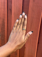 "Oval Solitaire" Emerald Ring - 950 Sterling Silver