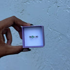 "Oval Solitaire" Emerald Ring - 950 Sterling Silver
