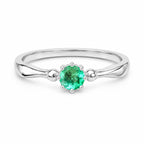 "Oval Solitaire" Emerald Ring - 950 Sterling Silver