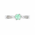 "Twisted Spiral" Emerald Ring - 950 Sterling Silver