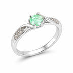 "Twisted Spiral" Emerald Ring - 950 Sterling Silver