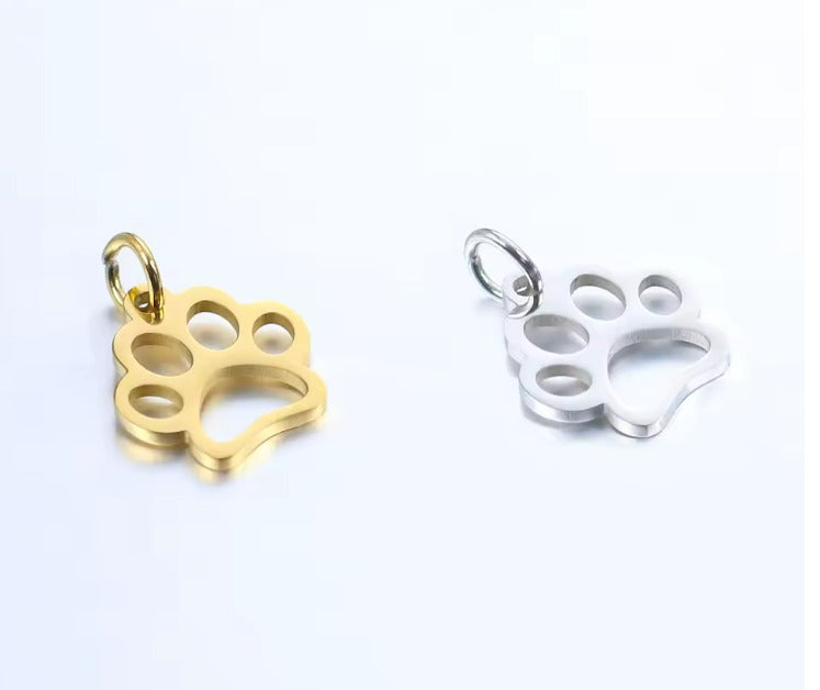 "Open Paw" Dog Charm - Stainless Steel