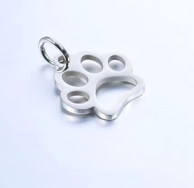"Open Paw" Dog Charm - Stainless Steel
