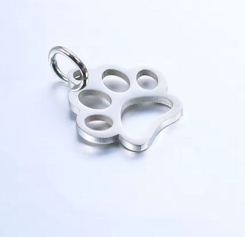 "Open Paw" Dog Charm - Stainless Steel