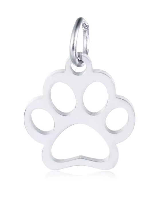 "Open Paw" Dog Charm - Stainless Steel