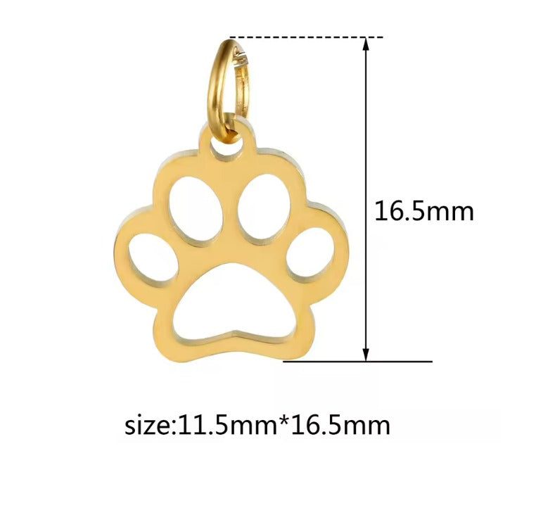 "Open Paw" Dog Charm - Stainless Steel