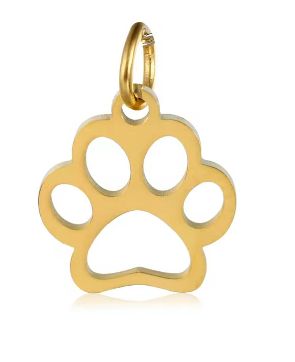 "Open Paw" Dog Charm - Stainless Steel
