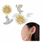 "Sun & Moon" Dangle Earrings - 925 Sterling Silver