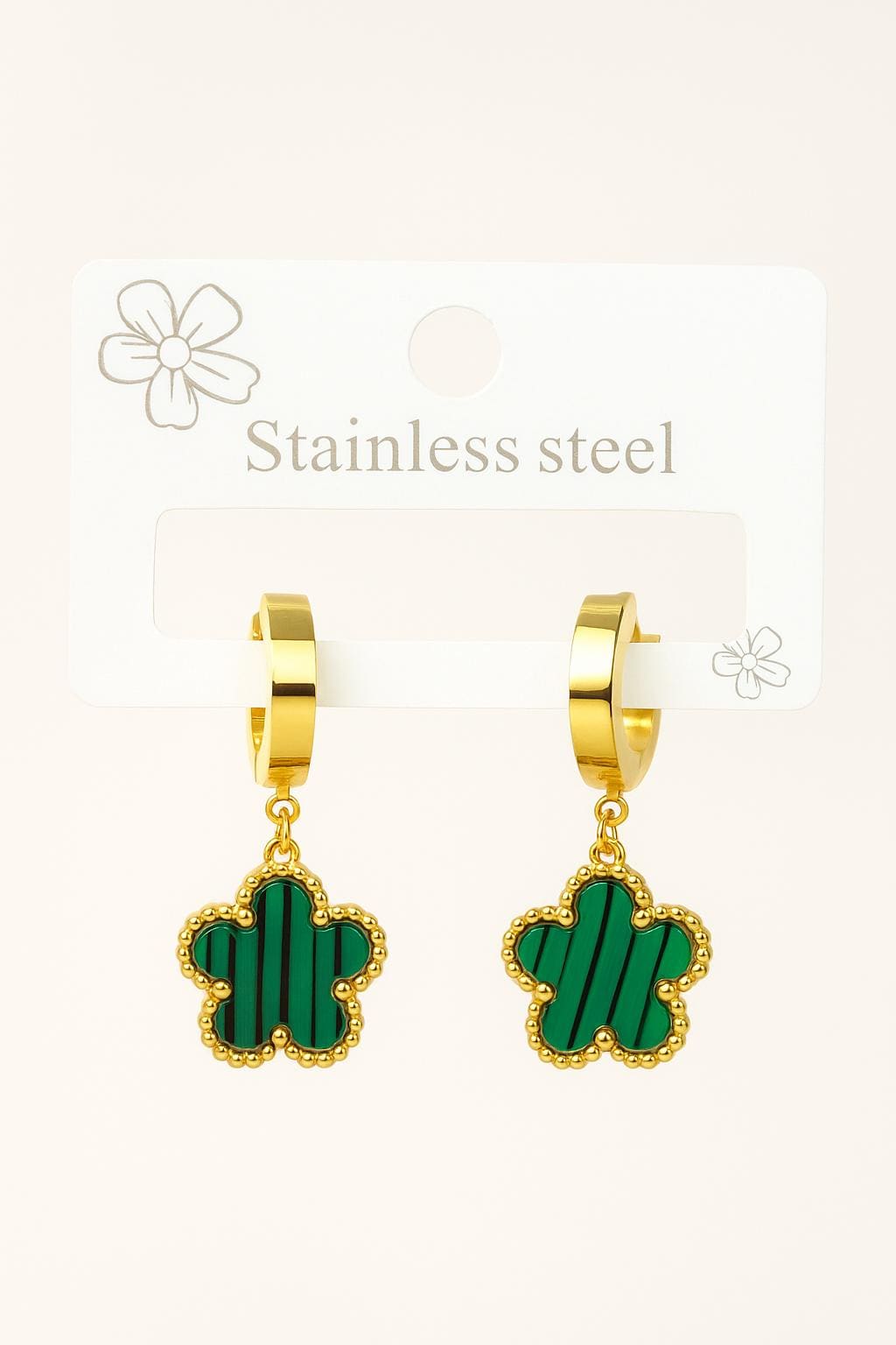 Clover Huggie Hoops