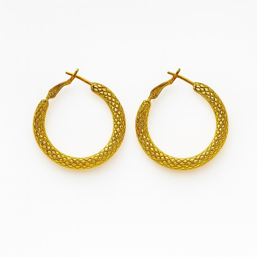 Textured Hoops (Gold) 35mm