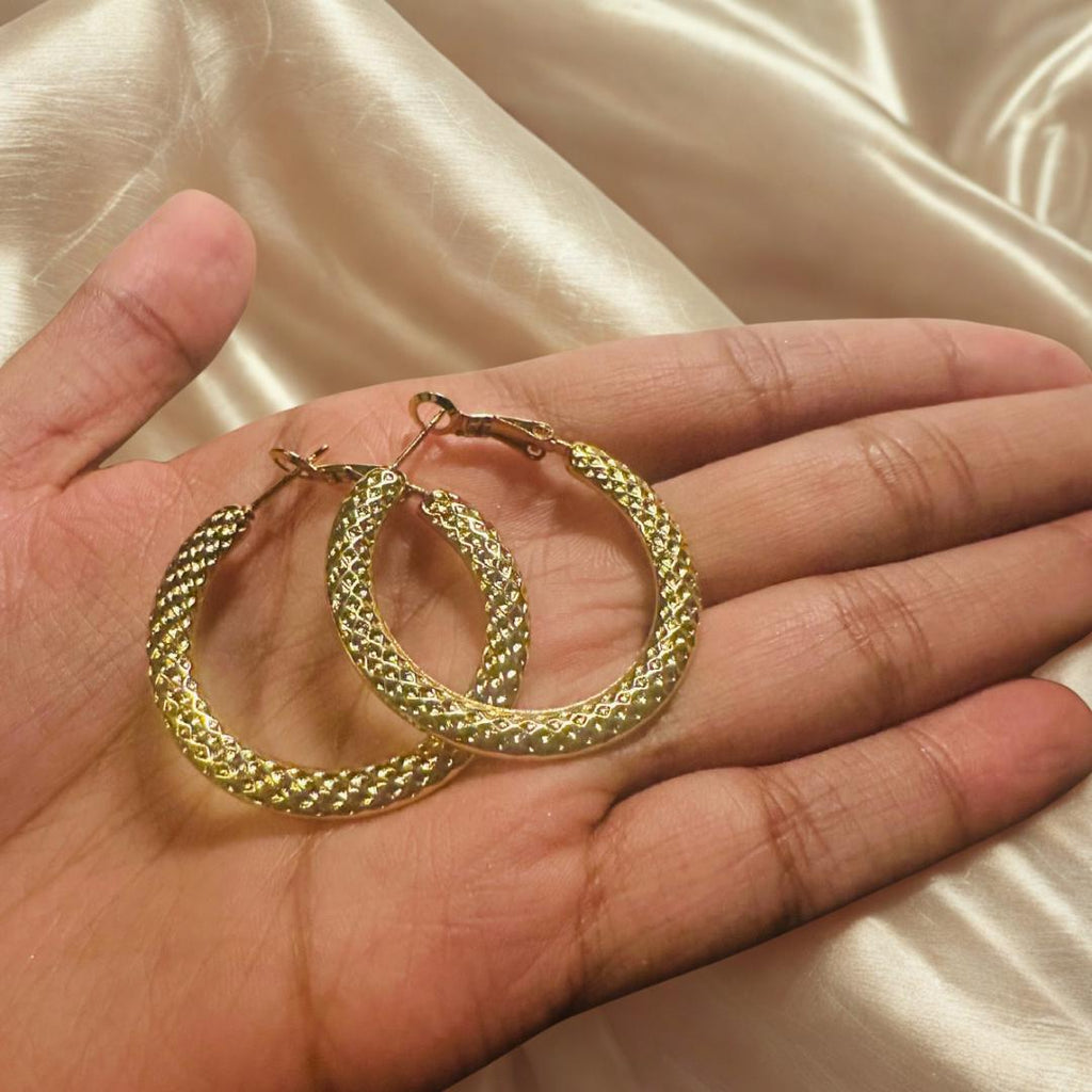 Textured Hoops (Gold) 35mm