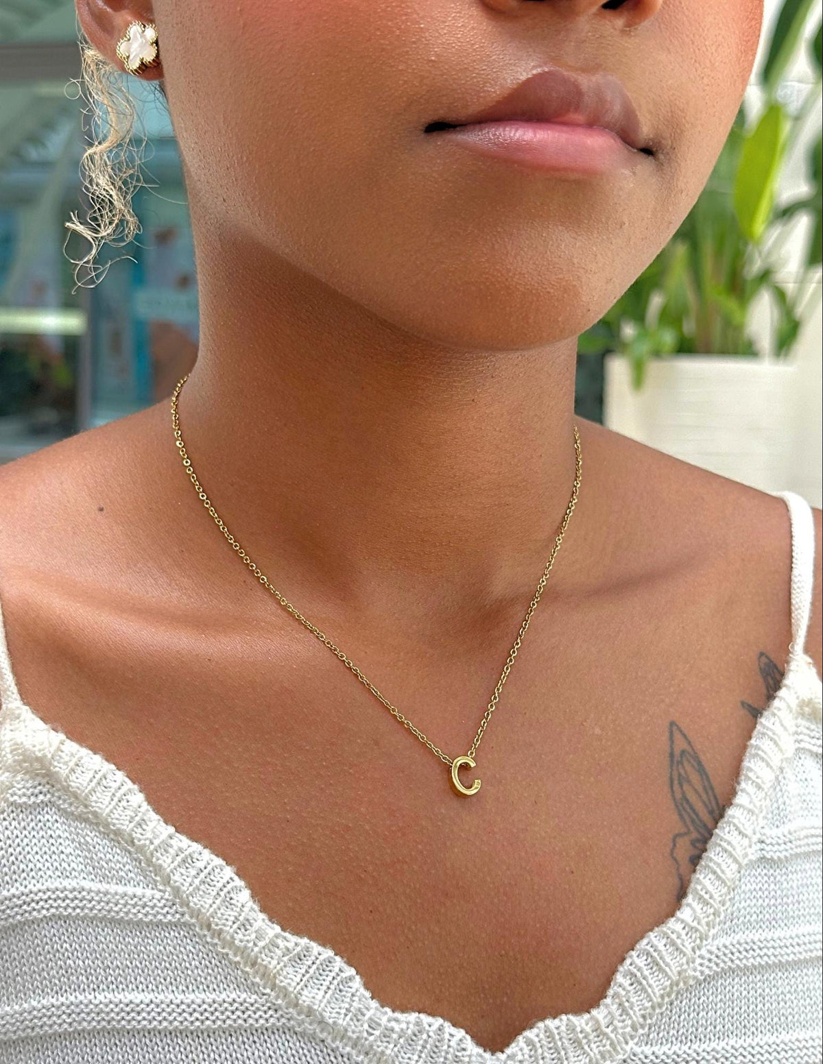 Initial Letter Necklace (Gold)