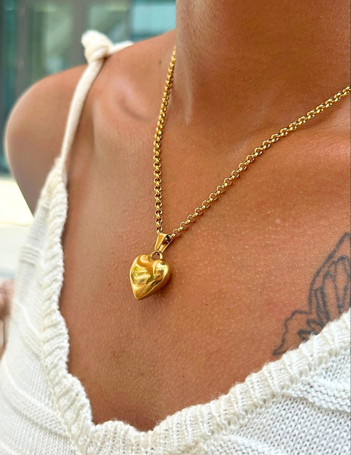 Puffy Heart Pendant (Gold)