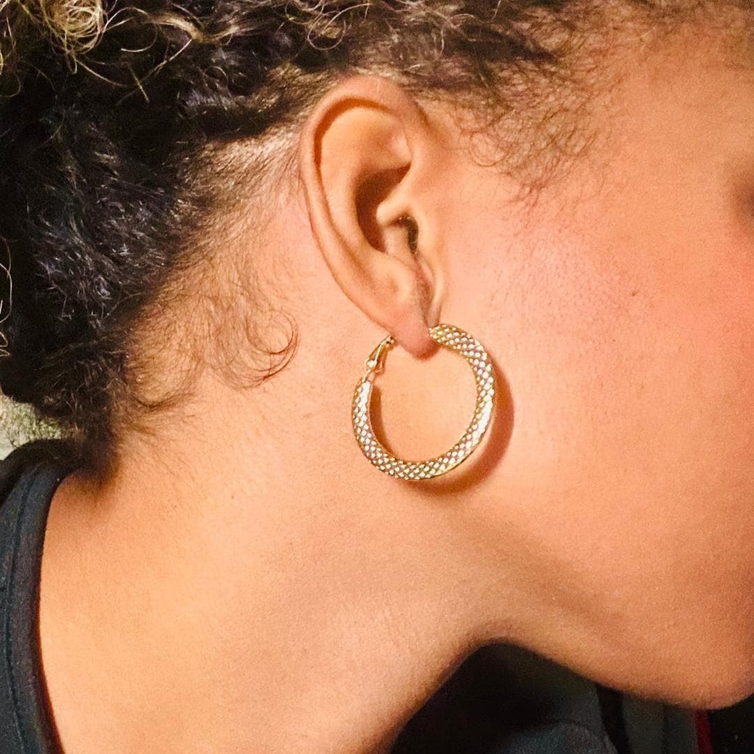Textured Hoops (Gold) 35mm