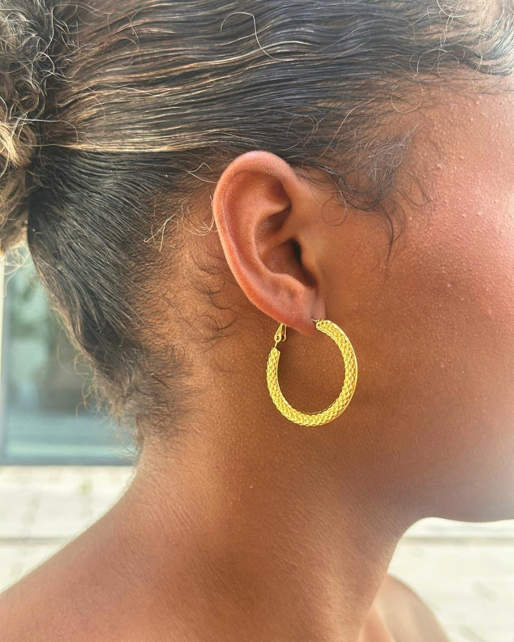 Textured Hoops (Gold) 35mm