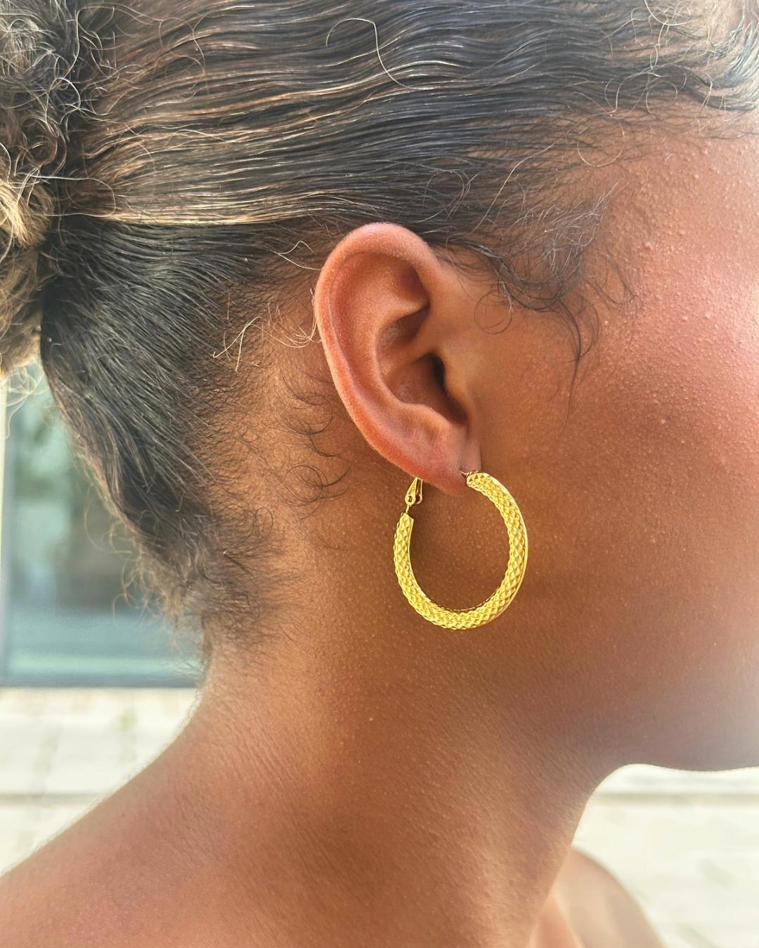 Textured Hoops (Gold) 35mm