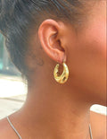 Oval Dangle Hoops (Silver)