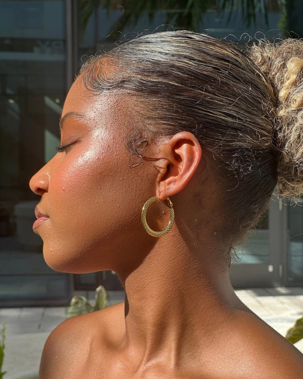 Textured Hoops (Gold) 35mm
