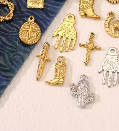 Cowboy Boot Pendant (Gold)