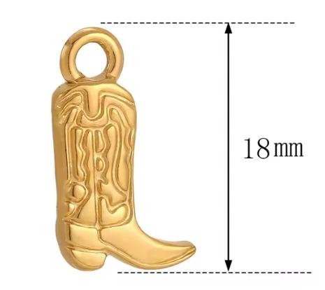 Cowboy Boot Pendant (Gold)