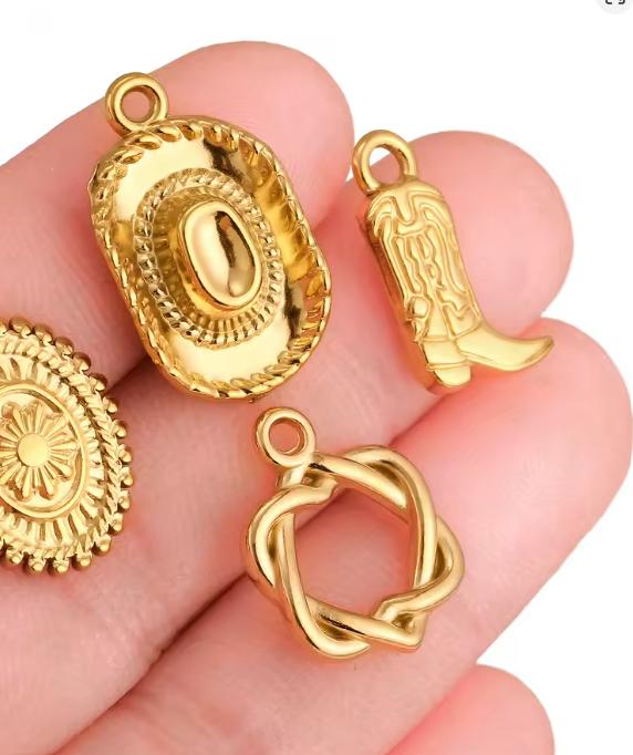 Cowboy Boot Pendant (Gold)