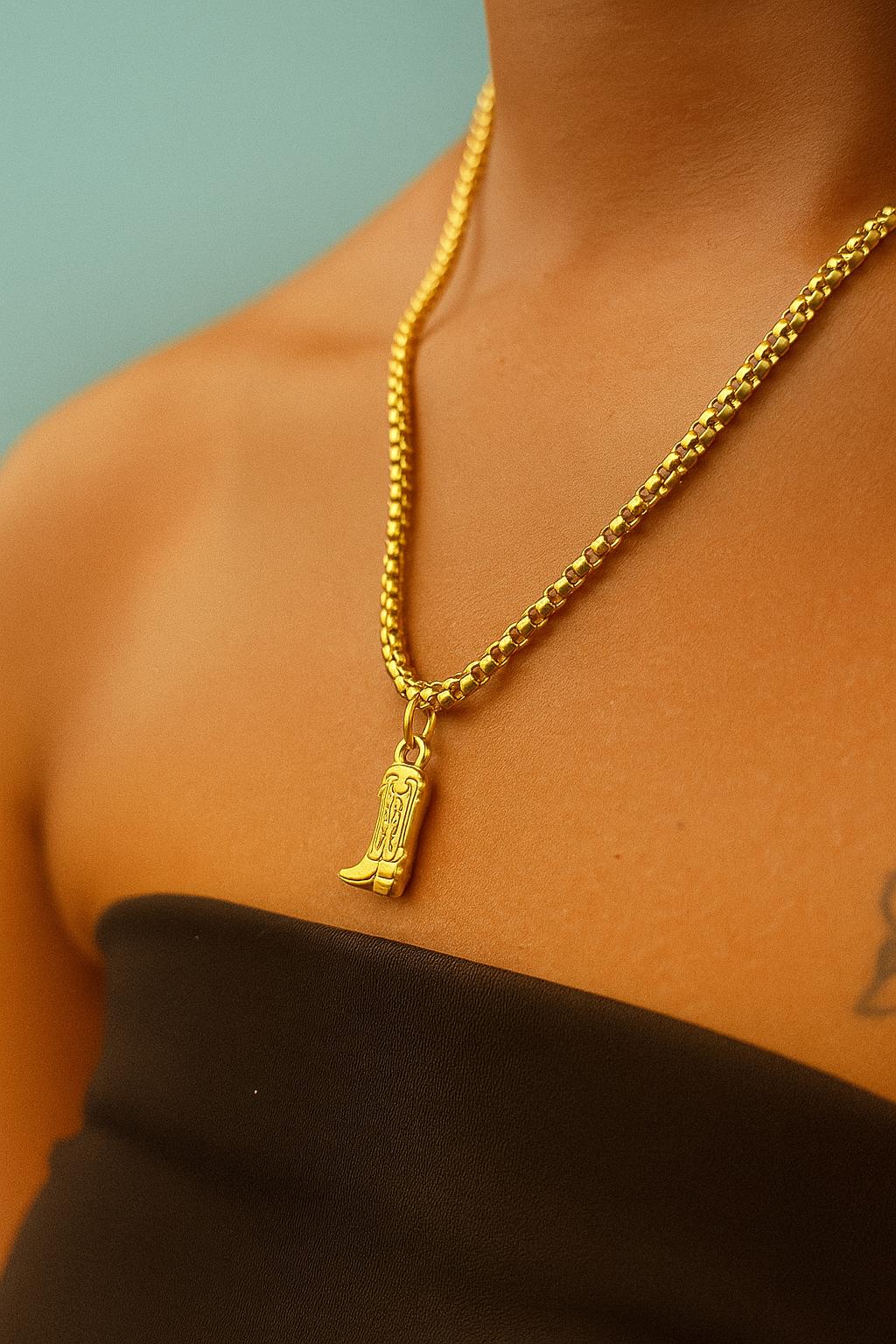 Cowboy Boot Pendant (Gold)