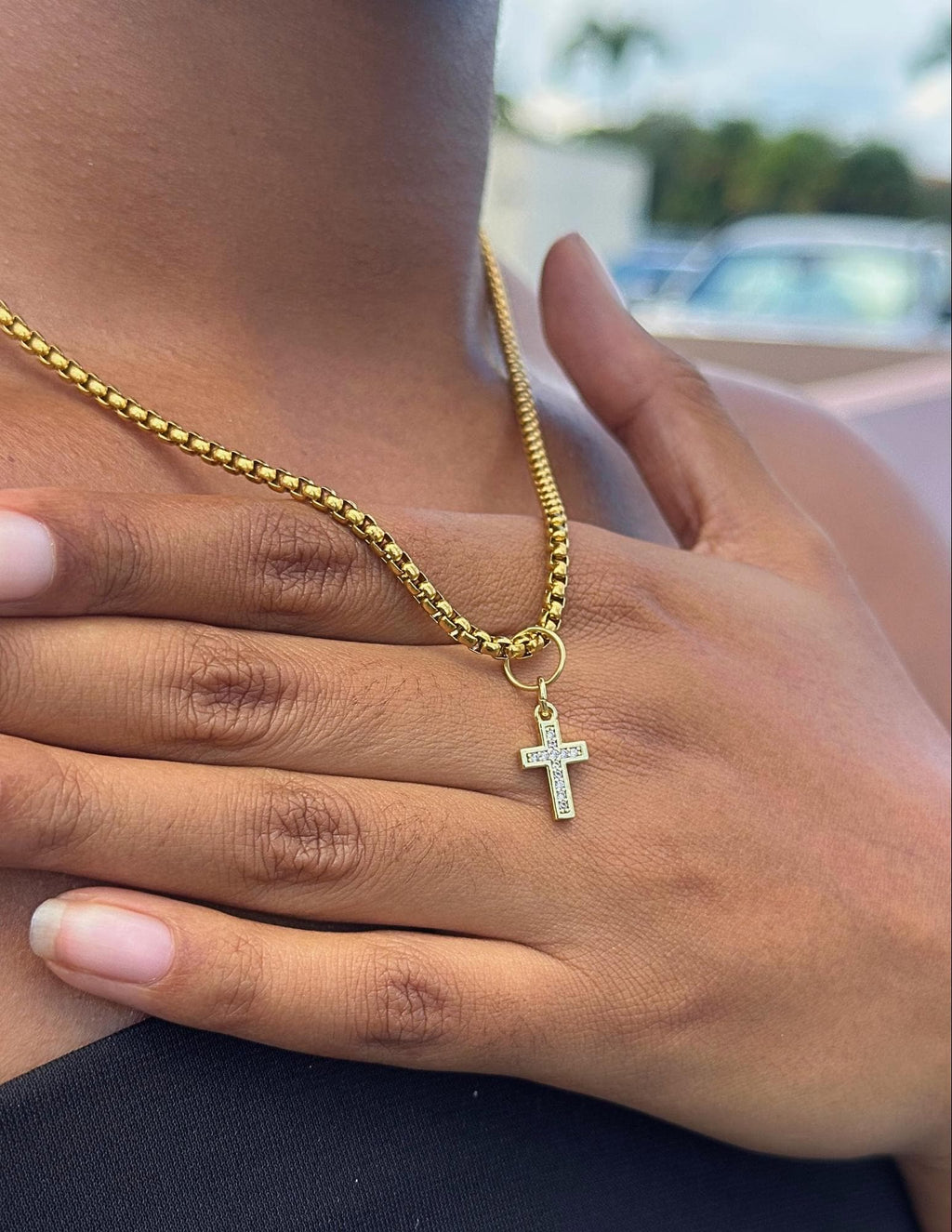 CZ Cross Pendant (Gold)