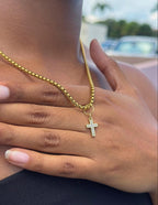 CZ Cross Pendant (Gold)