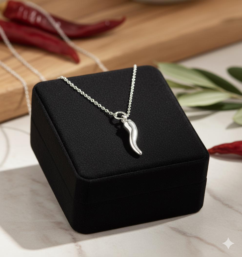 Italian Horn Pendant (Silver)