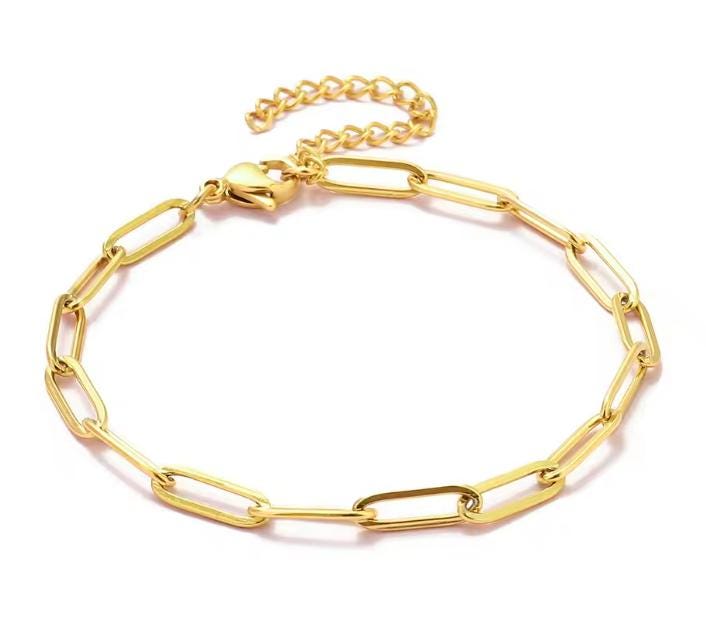 Paperclip Bracelet (Gold) 4mm