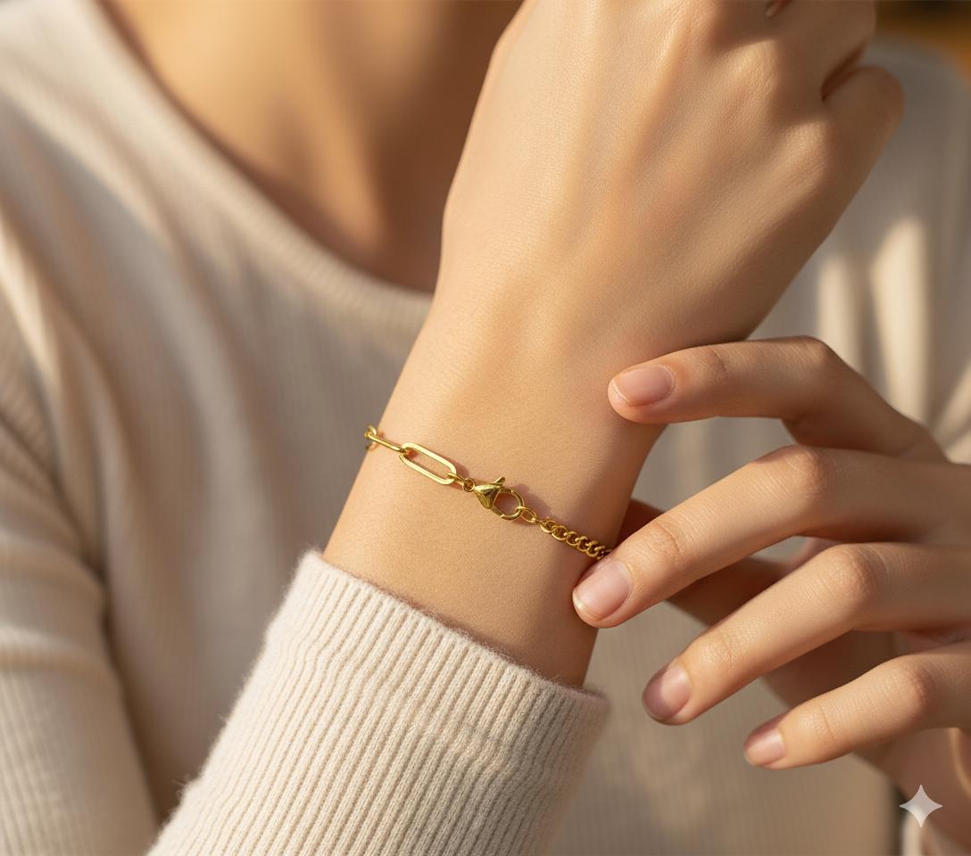 Paperclip Bracelet (Gold) 4mm