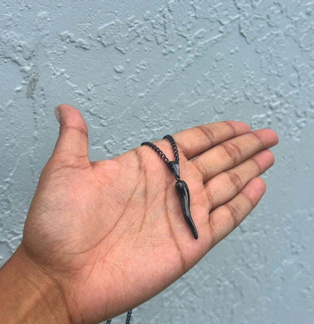 Italian Horn on Cuban Chain