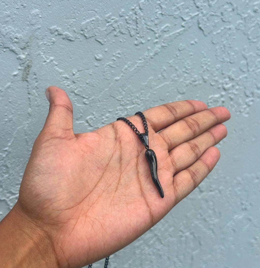 Italian Horn on Cuban Chain