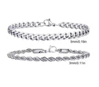 Cuban & Rope Bracelet Set (Silver)