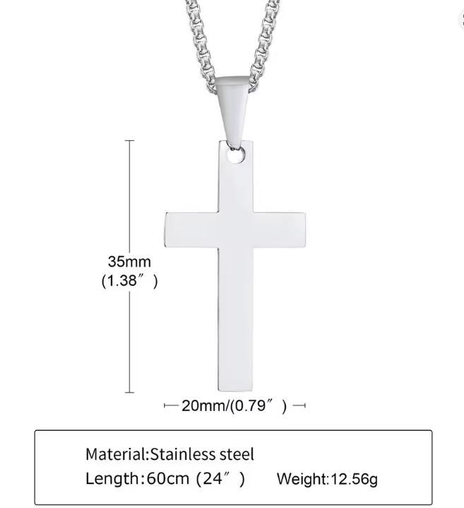 Cross on Popcorn Chain (Silver)