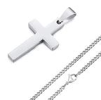 Cross on Cuban Chain (Silver)