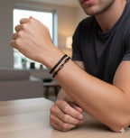Cuban & Paperclip Bracelet Set (Black)