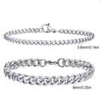 Cuban Bracelet Set (Silver)