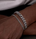 Cuban Bracelet Set (Silver)