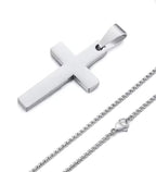 Cross on Popcorn Chain (Silver)