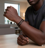 Cuban & Paperclip Bracelet Set (Black)