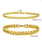 Cuban Bracelet Set (Gold)