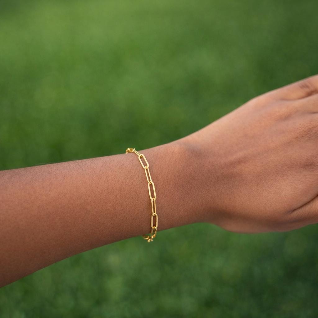 Paperclip Bracelet (Gold) 4mm
