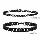 Cuban Bracelet Set (Black)