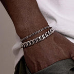 Cuban Bracelet Set (Silver)
