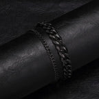 Cuban Bracelet Set (Black)