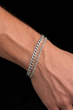 Cuban & Rope Bracelet Set (Silver)