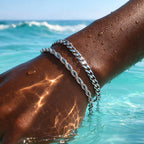 Cuban & Rope Bracelet Set (Silver)