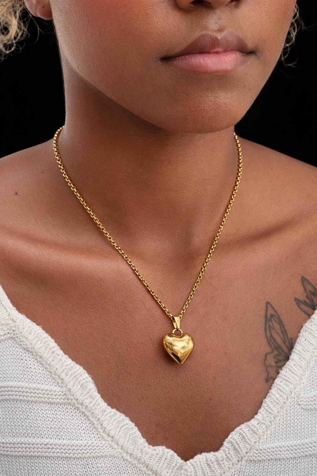 Puffy Heart Pendant (Gold)
